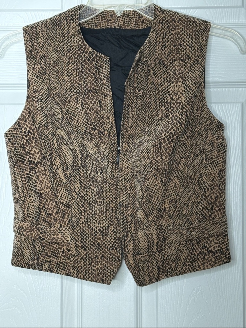 Vintage Elliot Lauren Animal Print Sleeveless Vest Size M Casual Luxe